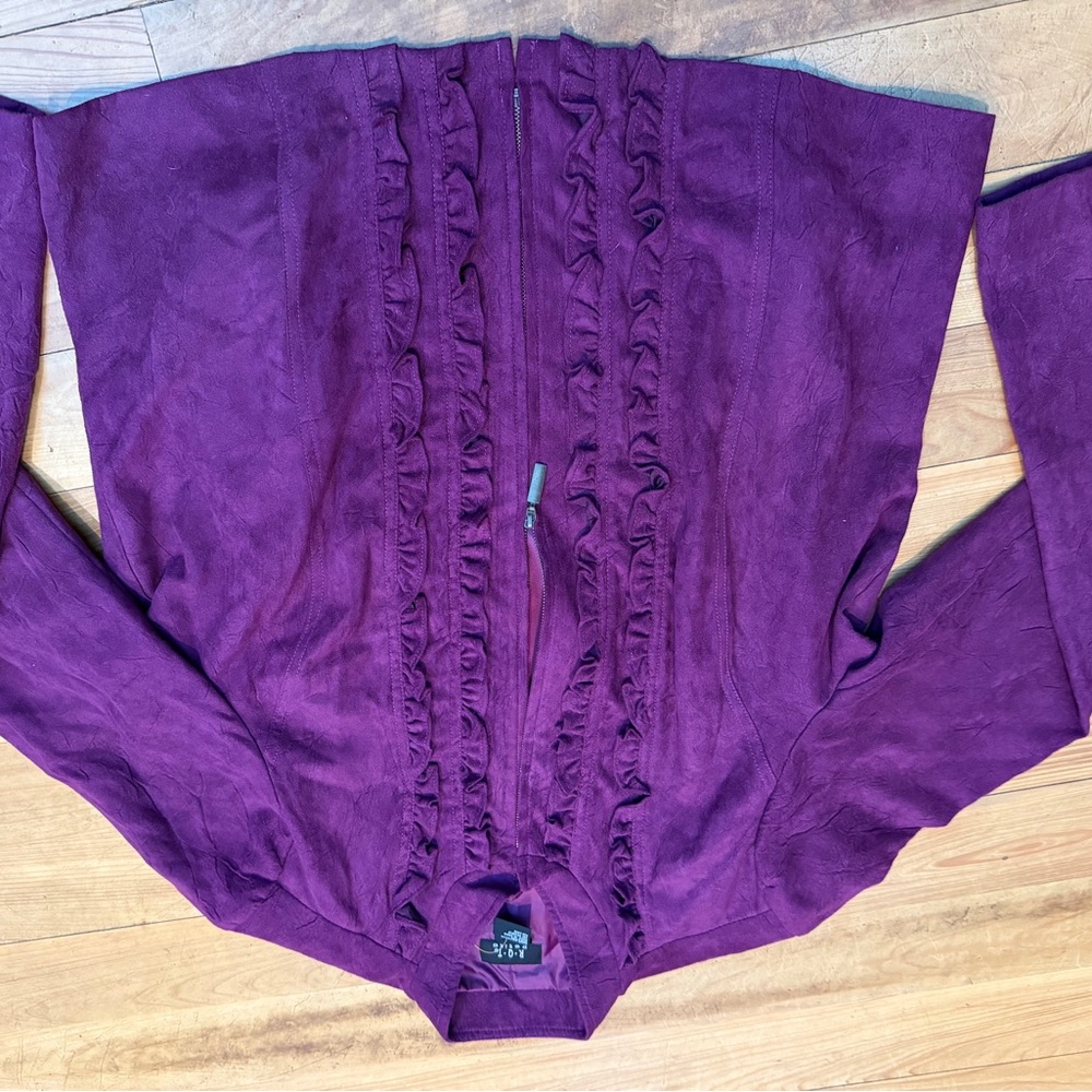 RQT Petite Purple Jacket Ruffled Zipper